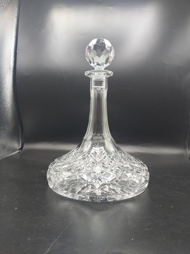 Capitani nave decanter vetro cristallo taglio nautico con tappo vintage ventilatore diamantato - Foto 5 di 24