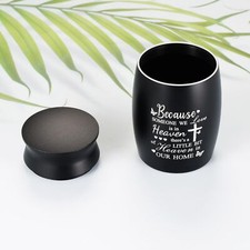 7 4.5cm God Has You In His Arms... Stainless Steel Urn Human Pet Ashes Keepsake