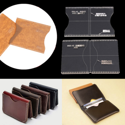 2pcs Acrylic Clear Craft Pattern Template Tool For Leather Wallet Bag Craft .NG
