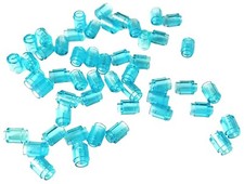 50x LEGO 3062b 1x1 Baustein Rund oben offen Trans Clear Klar Transparent Blau
