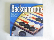 NIB Milton Bradley MB Hasbro BACKGAMMON Full Size Folding Board Game 2001 Sealed