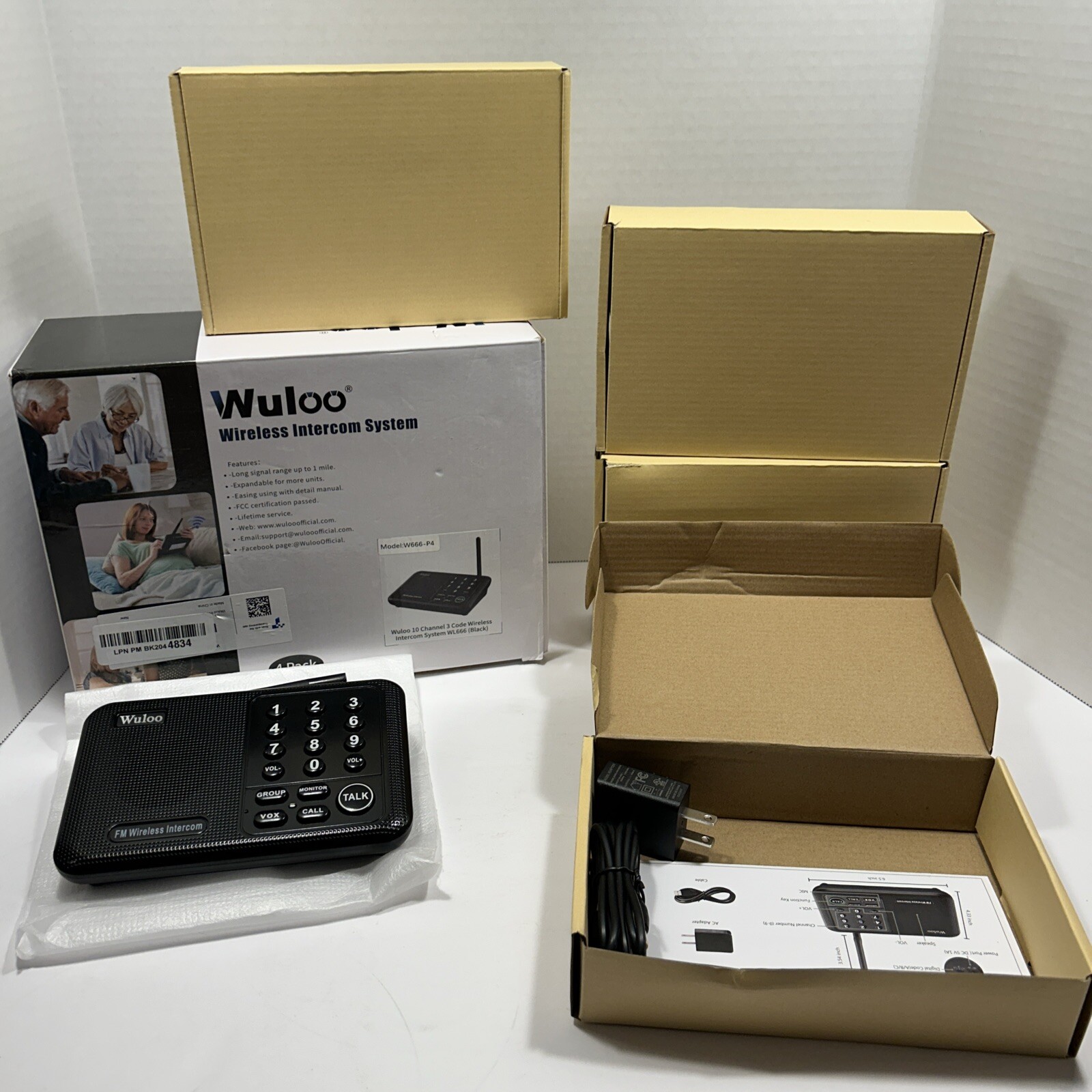 Wuloo 1-Mile Range 10-Channel FM Wireless Intercom for Home Security