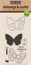 Hero Arts Stamp Cuts Butterflies 252 DC134 Stamp with Die