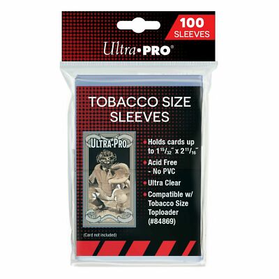 (100 NEW) ULTRA PRO Tobacco Size Card SLEEVES Ultra Clear *Free Shipping*