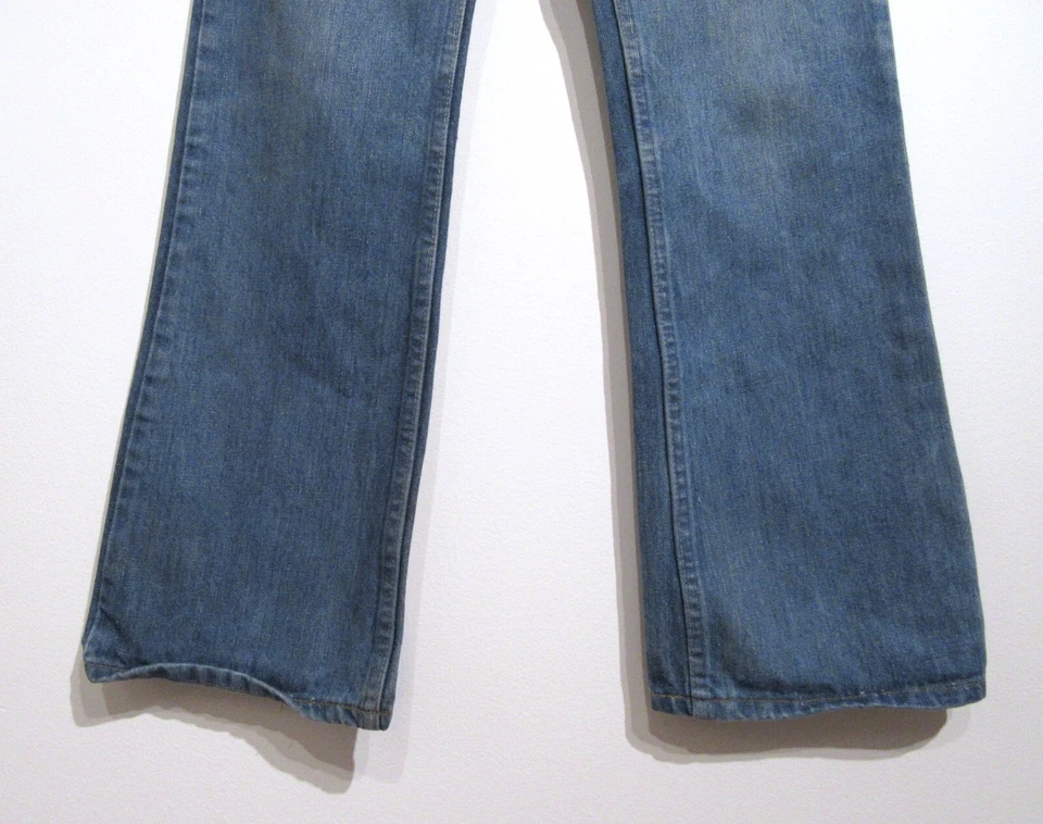 VINTAGE 1970S LEVIS FLARE JEANS W31 L30 ORANGE TAG NO TAGS LEVIS MARK ZIPPER P1 - Image 4 of 4