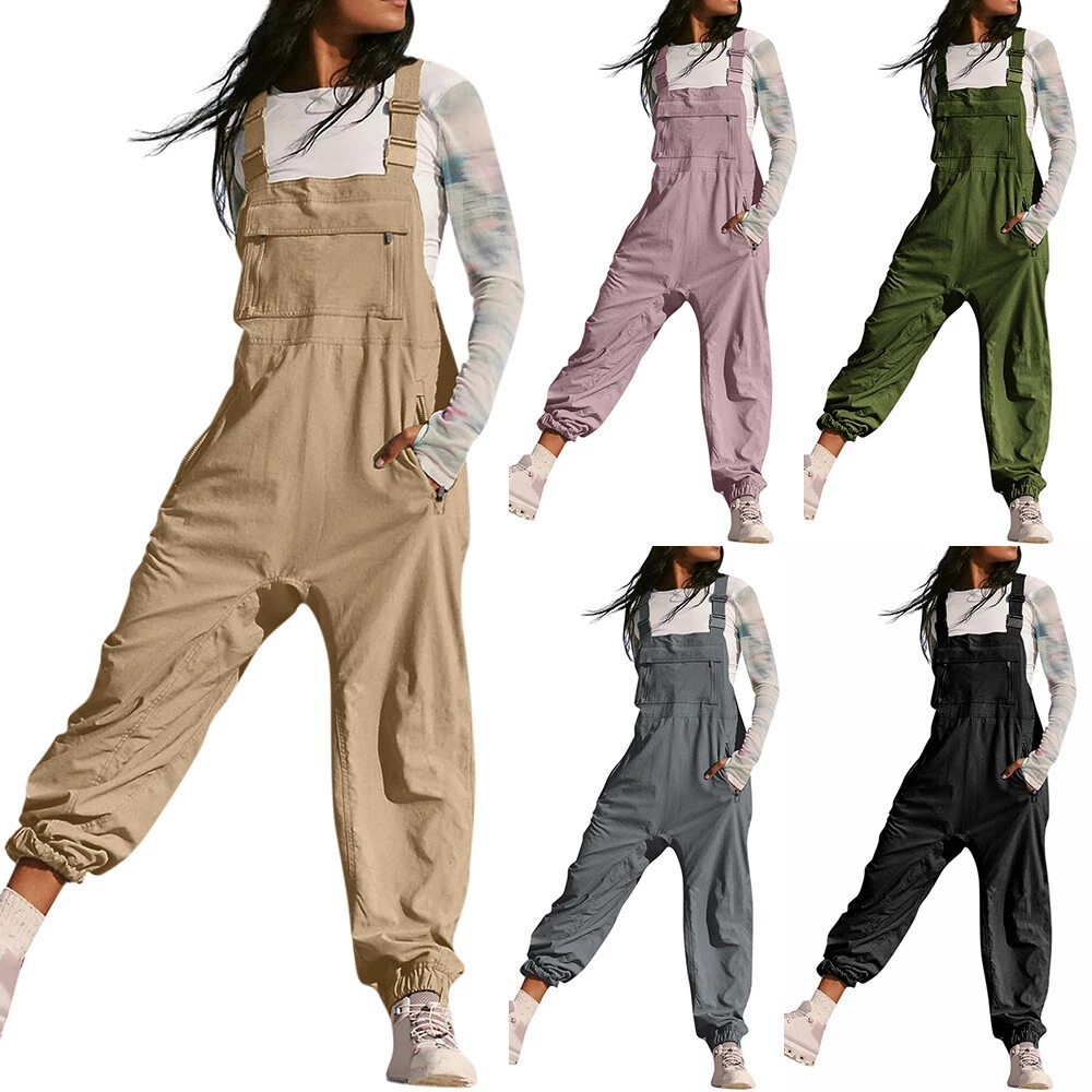 Landove Tuta Harem Donna Taglia Forte Moda Tempo Libero Salopette Landove Tuta Harem Donna Taglia Forte Moda Tempo Libero Salopette