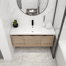 48" Floating Wall Mounted Bathroom Vanity Cabinet W/Sink Soft Close Doors Drawer