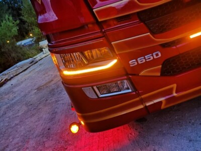 2-teilig Tagfahrlicht - DRL Daytime Running Light Kit passend für Scania- AMBER