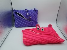 Lot Of 2 Zipit Pencil Cases Soft Purple And Pink Pouch Art Craft School Case