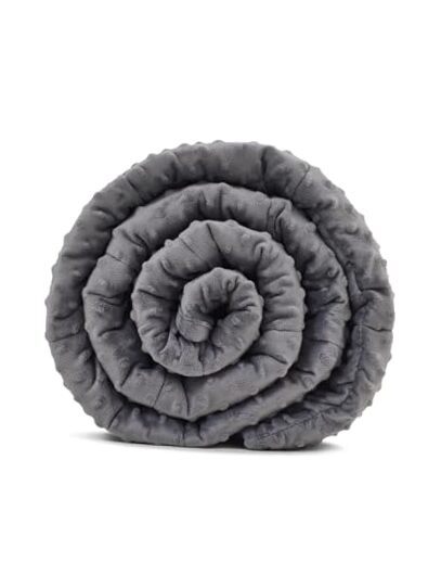 40x60 10lb Dark Grey Minky Weighted Blanket for Cozy Comfort-image