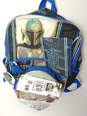 Star Wars Baby Yoda Backpack & Lunch Box 5 Piece Set, School Bookbag | eBay
