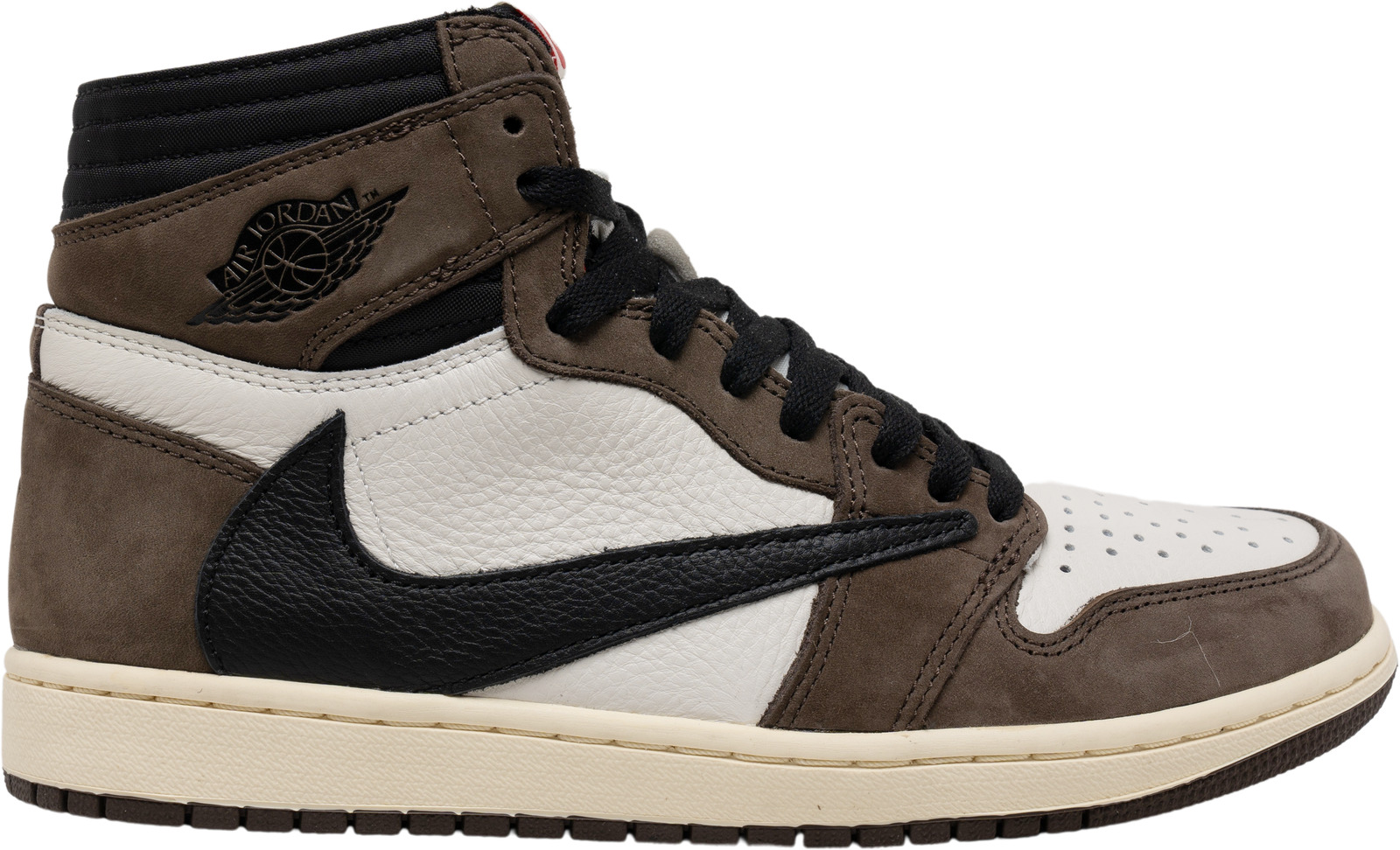  Nike Men's Air Jordan 1 High OG Ts Sp Travis Scott, Sail/Dark  Mocha/University Red, 10