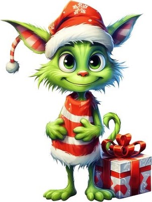 Grün Weihnachten Grinch Katze Wandbild Schlafzimmer Kinderzimmer Vinyl Aufkleber Abziehbild 6 Größen