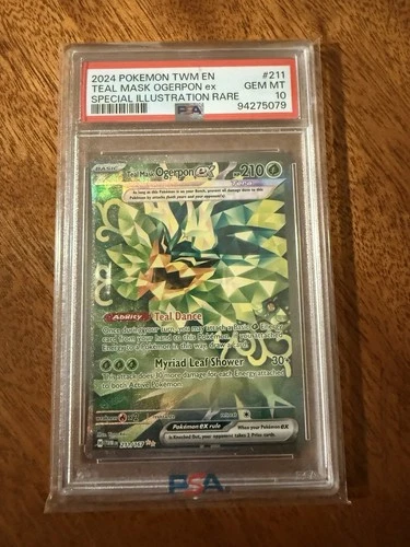 2024 POKEMON TWM EN-TWILIGHT MASQUERADE #211 TEAL MASK OGERPON EX PSA 10