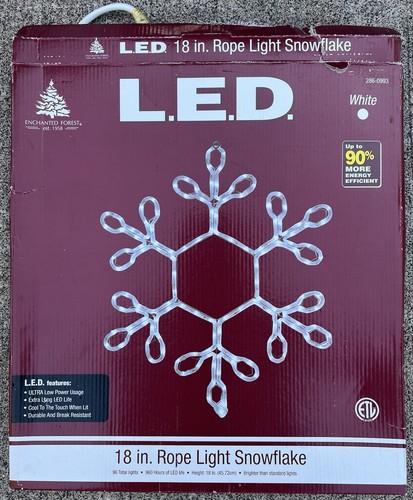 LED 18” White Rope Light Snowflake 96 Lights Heavy Duty Commercial Energy Saving