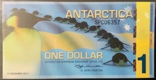 2011 ANTARCTICA PAPER MONEY - ONE DOLLAR UNCIRCULATED FANTASY BANKNOTE!