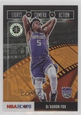 2019-20 NBA Hoops Premium Stock Lights Camera Action Orange De'Aaron Fox #3 0as9