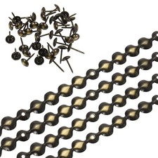 6Pcs Upholstery Nailhead Trim 1 Meters Glossy Tacks Strips 9.5mm Black Gold