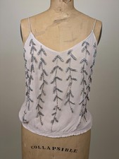 1930s handmade pink chiffon heavy beaded cami