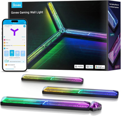 Govee LED Gaming Glide Wall Light, RGBIC Wandleuchte Mit DIY Cyberpunk-Stil Form