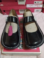 Womens Alegria Size EU 38, US 8-8.5 Paloma, Black Glitter Clogs