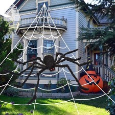 OCATO 200" Halloween Decorations Spider Web Outdoor 59" Giant Spider D cor