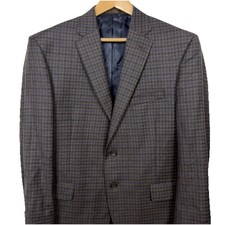 Jos A Bank Reserve Blazer Wool Cashmere Mens 42S Traditional Fit Navy, Brown
