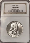 1956-P 50C Franklin Half Dollar NGC MS65 FBL