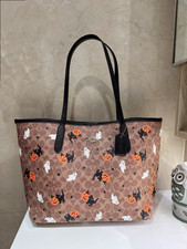 NWT Coach City Tote in Signature Canvas Pumpkin Halloween 2024 Multicolor Outlet