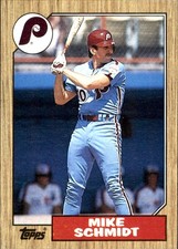 Mike Schmidt 1987 Topps #430 Philadelphia Phillies FREE SHIPPING AutographDen