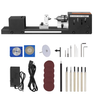 Mini Lathe Machine 24V 96W Mini Wood Lathe Tools 2.76 in x 6.3 in