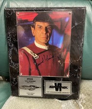 Leonard Nimoy Signed Autograph Star Trek 1991 Plaque #938/2500 Spock auto Pic