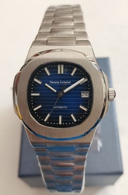 BNIB DWAYNE CAMPBELL 5041 ALL STEEL BLUE AUTOMATIC SPORTS WATCH SEIKO NH35 100m