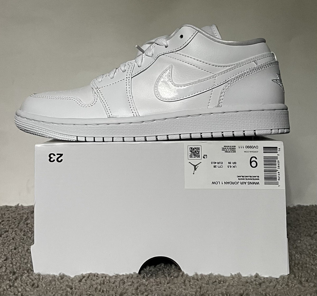 Size 9 - Air Jordan 1 Low Triple White W for sale online | eBay