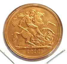 22ct FINE GOLD DOUBLE SOVEREIGN 2020 QUEEN ELIZABETH 2nd 16 GRAMS OF FINE GOLD