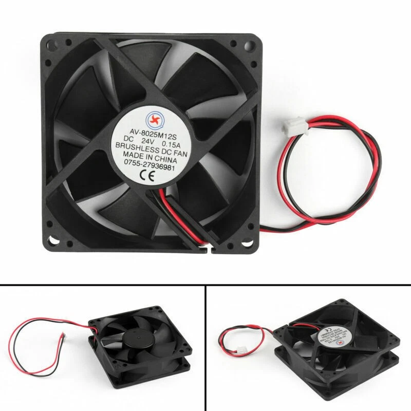 1x DC Brushless Ventilateur de Refroidissement 24V 8025s 80x80x25mm 0.15A 2 Pin.