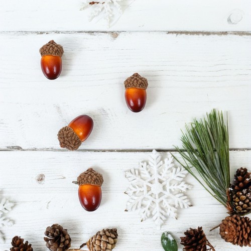 60 Pezzi Ghianda Simulata Decorazione Puntelli Alimentari Ghiande Decorative Decorazioni Finte - Foto 12 di 12