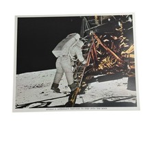 Vintage NASA Apollo 11 Astronaut Aldrin Step Off Lunar Module 8x 10 Photo 1969