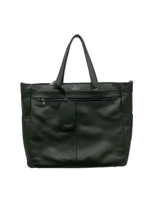 JOYA Tote Bag, Leather, Solid Green