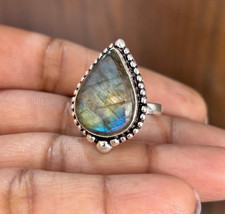 Solid 925 Sterling Silver Labradorite Chunky ...