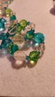 ART DECO URANIUM GLASS CZECH NECKLACE 32" CARVED CLEAR CRYSFAL BEADS GREEN GLASS — photo 5