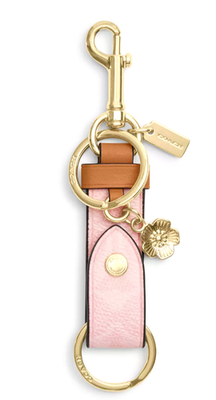 🩷Coach Trigger Snap Bag Charm - CEA24 Pink Signature Canvas w