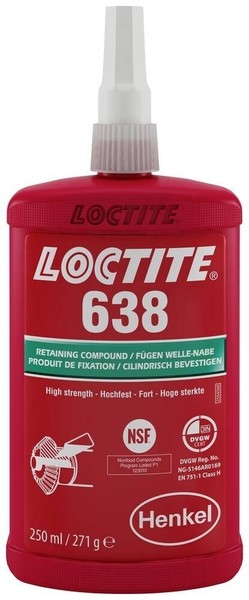 Loctite FüGeklebstoff 638 Hochfest öLtolerant 250Ml Flasche-image