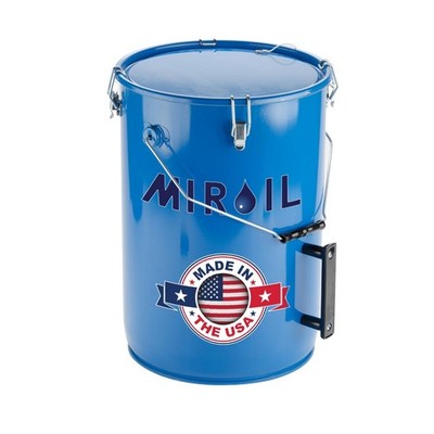 MirOil 6 Gallon Blue Oil Grease Bucket & Filter Pot   Steel Fryer Containe