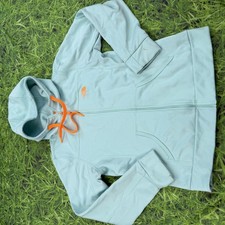 The North Face Fleece Jacket Womens Medium Light Blue Hooded Full Zip Hoodie