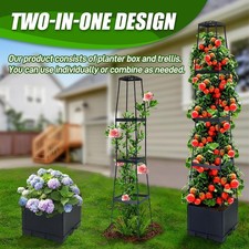 143CM raised beds for garden planter with trellis self watering tomato planters