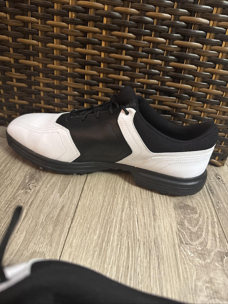 Nike Golf Shoes Mens Size 7.5 White Black Leather Spiked Sneakers 336040-101 Nike Heritage Golf Shoes Cleats 336040-101 Black White  main image 3