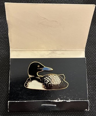 RARE 1987 Alaskan Artist WM Spear Champleve Enamel Pin Common Loon Beautiful Pin