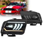 For Ford Mustang 2005-2009 Dual Beam LED Headlights w/ Sequential Turn Signals