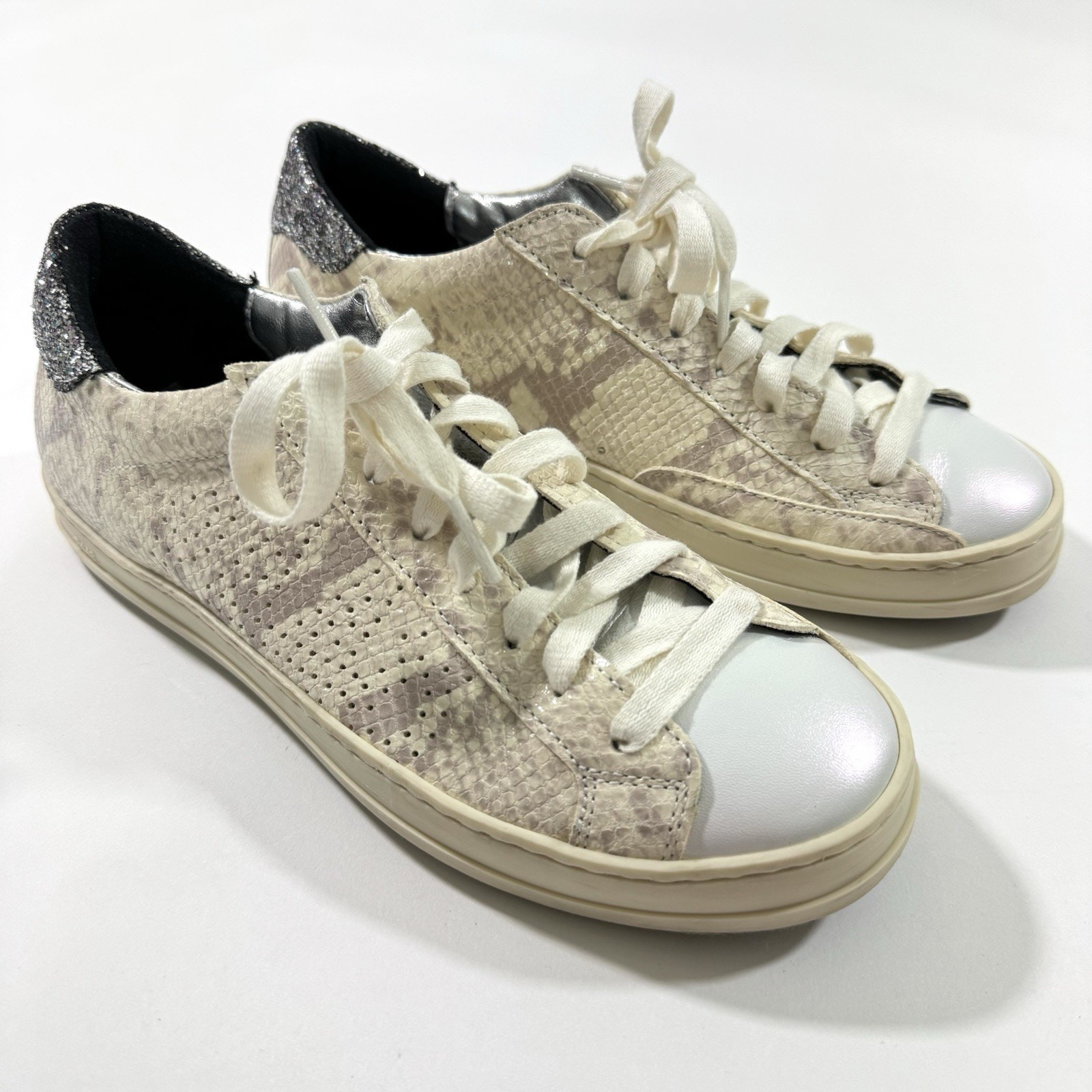 P448 John Python Glitter Sneaker Shoes Size 37 US… - image 1